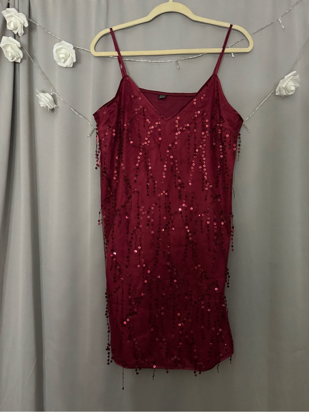 SHEIN Crimson Strapless Bandeau dress